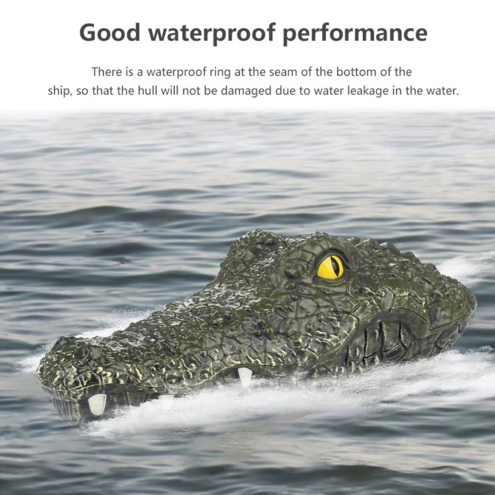 RC Crocodile Head Boat Ship Toy Simulation 2.4G Remote Control Joke Alligator Decoy Electric Toys Summer Water Spoof Toys Gift