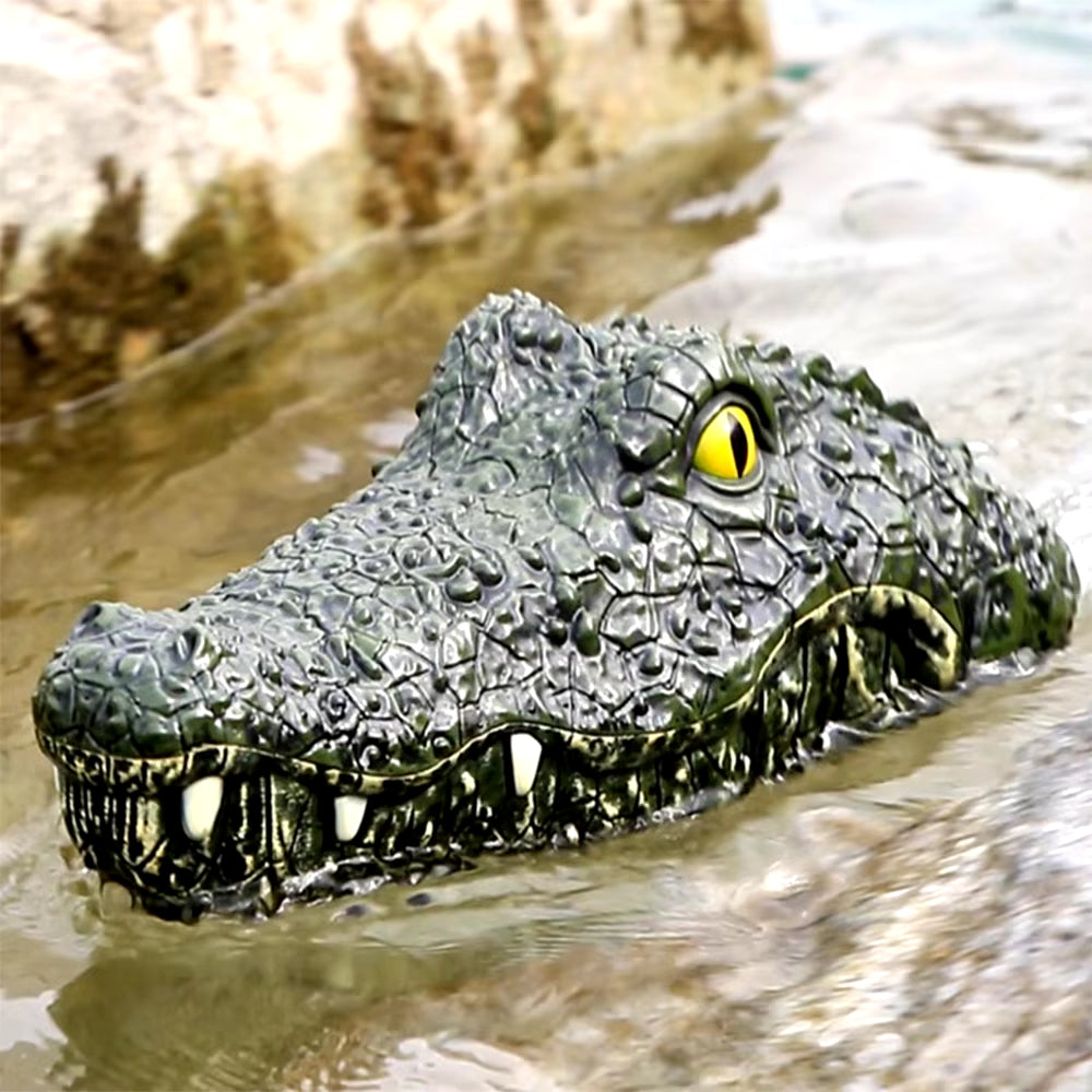 RC Crocodile Head Boat Ship Toy Simulation 2.4G Remote Control Joke Alligator Decoy Electric Toys Summer Water Spoof Toys Gift