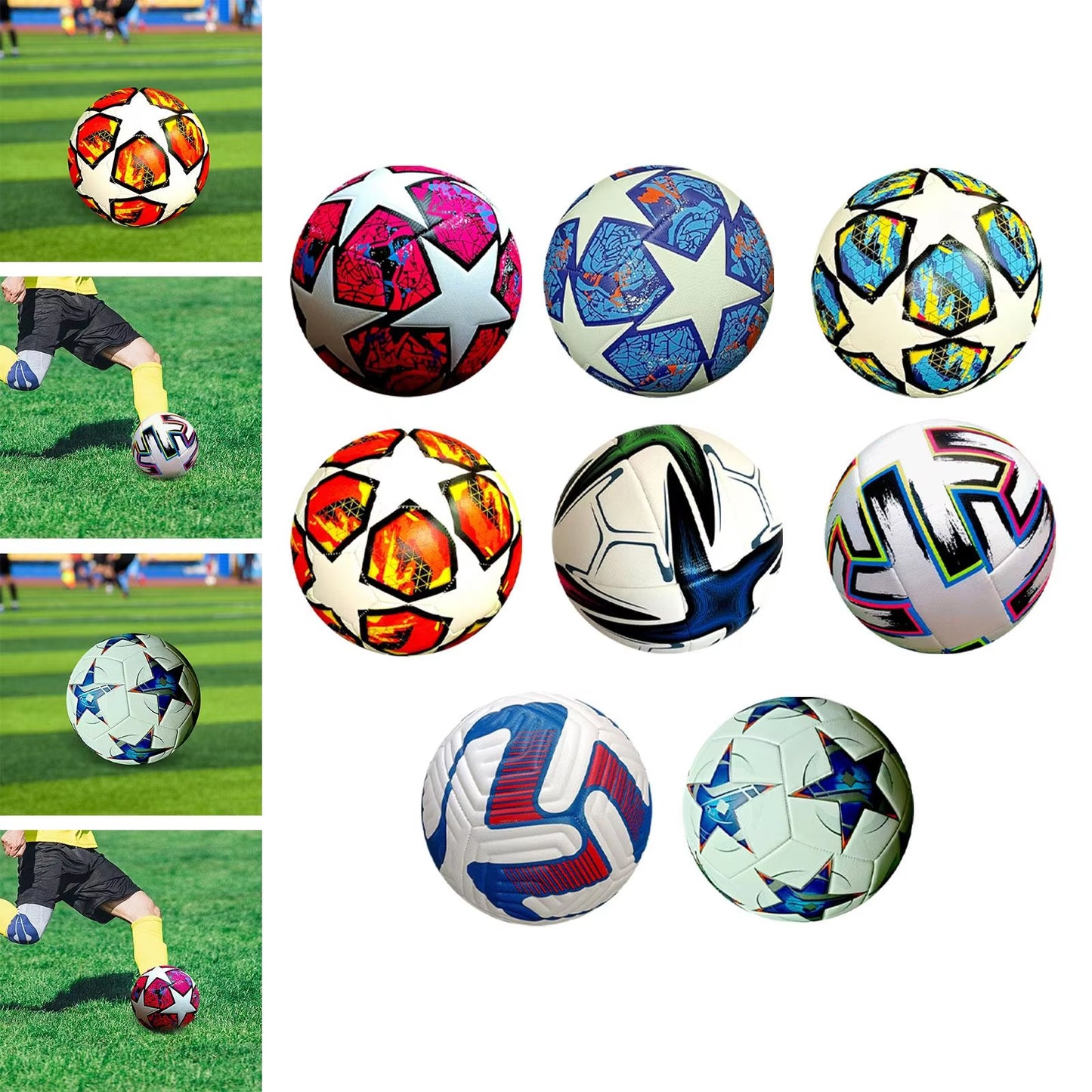 Soccer Ball Size 5 Novelty Patterns Soccer Training Professional Training Ball for Game School Practice Competition Outdoor Toys