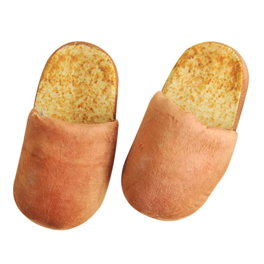 Simulation Bread Cotton Slippers Winter Home Soft Bottom Non-Slip Plush Warm Cotton Slippers