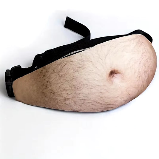 Funny Pop Dad Bod Money Belt Bag Womwn Travel Shoulder Bags Flesh Color Creative Fanny Pack Beer Fat Belly Bum Pouch Waist Bag